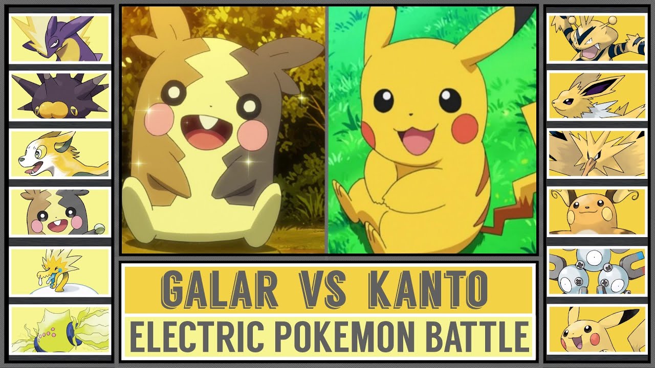 Electric Type Pokémon Battle | GALAR vs KANTO