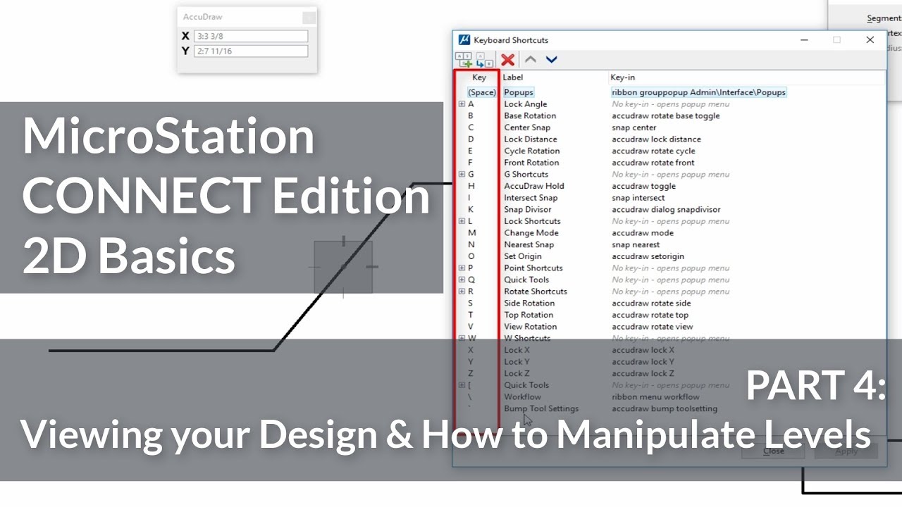 MicroStation CONNECT Edition 2D Basics: 05 - Element Creation with AccuDraw & Element Attributes