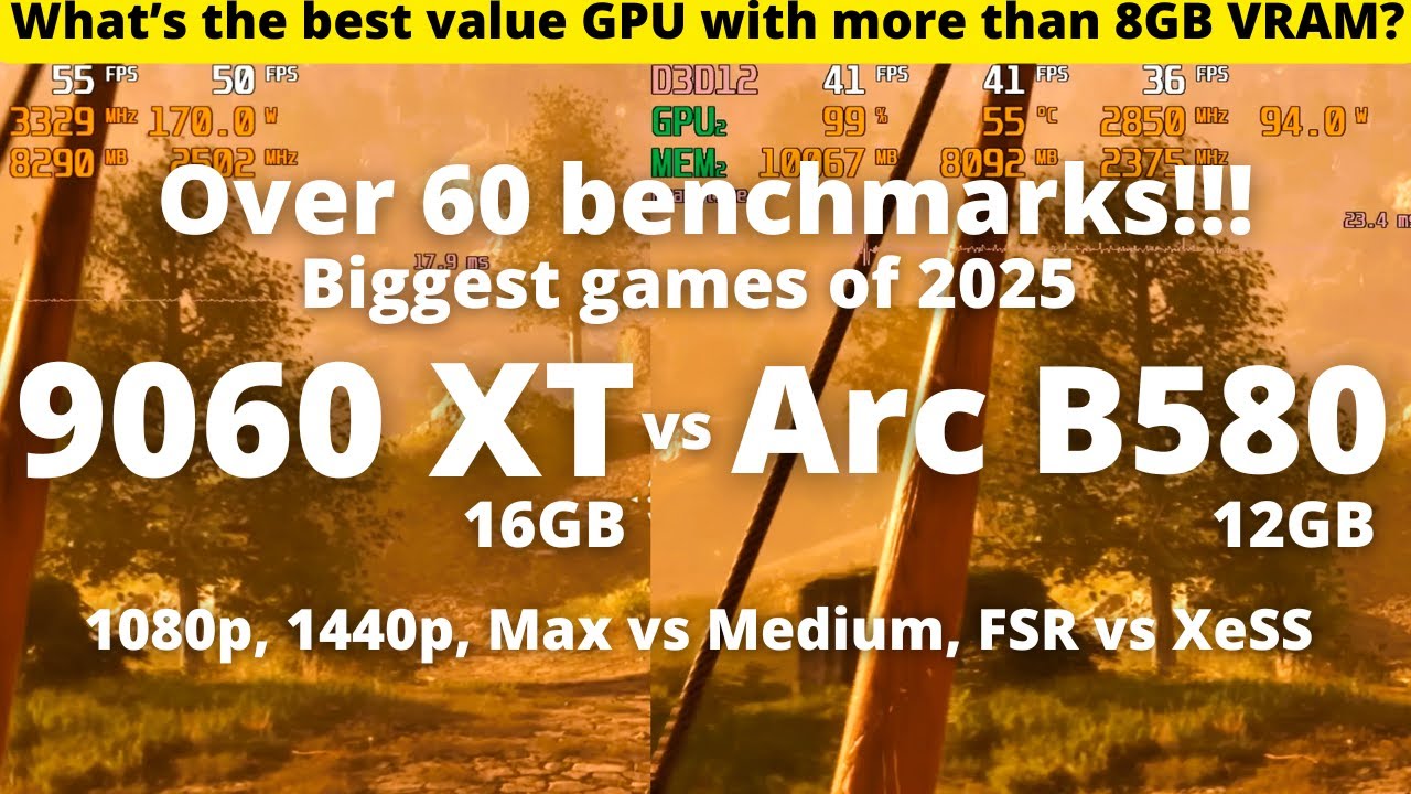 Best value GPU with more than 8GB? RX 9060 XT 16GB vs Arc B580- The Ultimate Comparison!!!