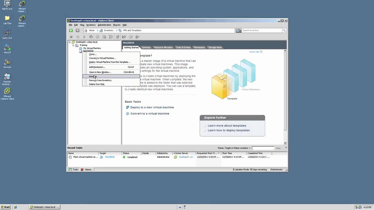 VMware vSphere: VM Management - Cloning/Templating