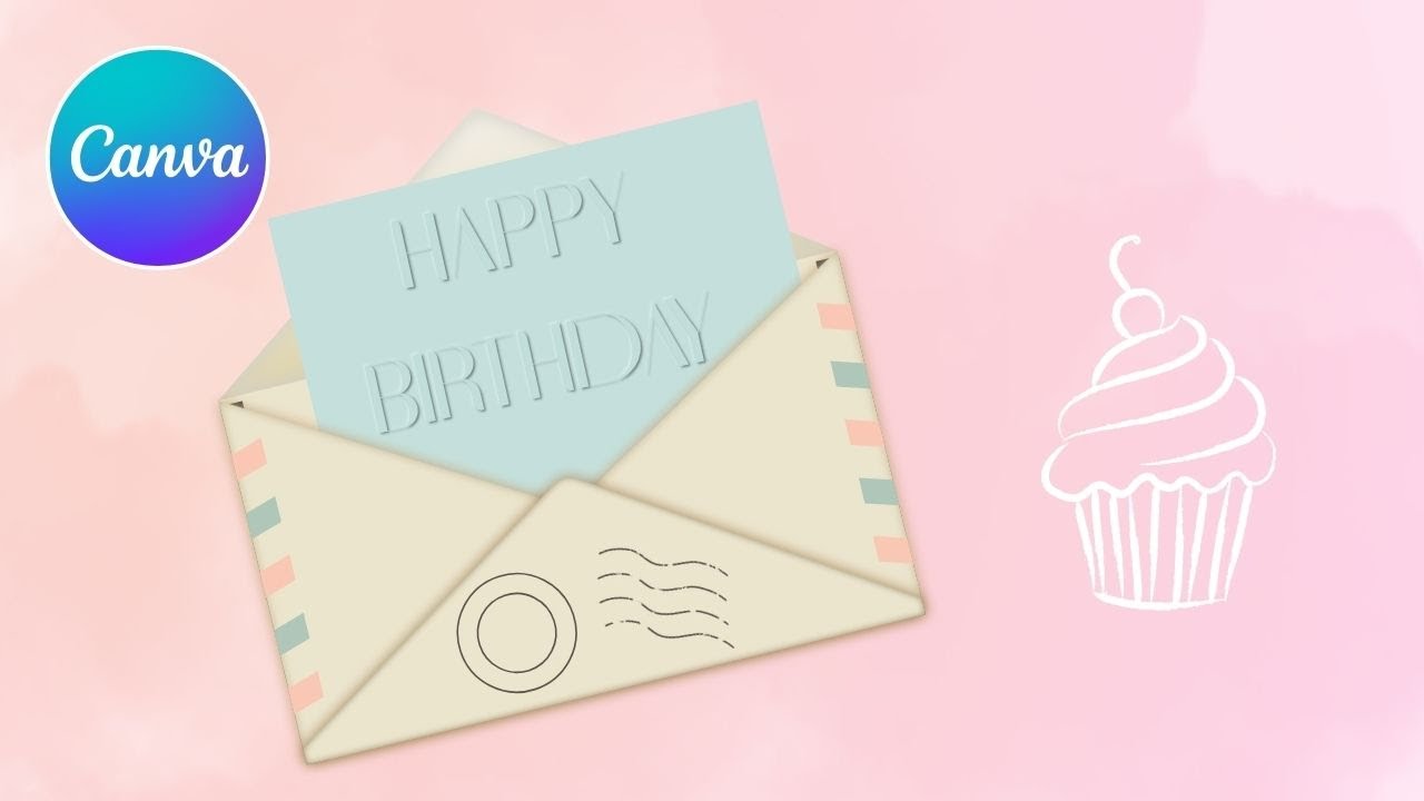 Canva Tutorial: How to create embossed text in Canva | Happy Birthday in Canva 