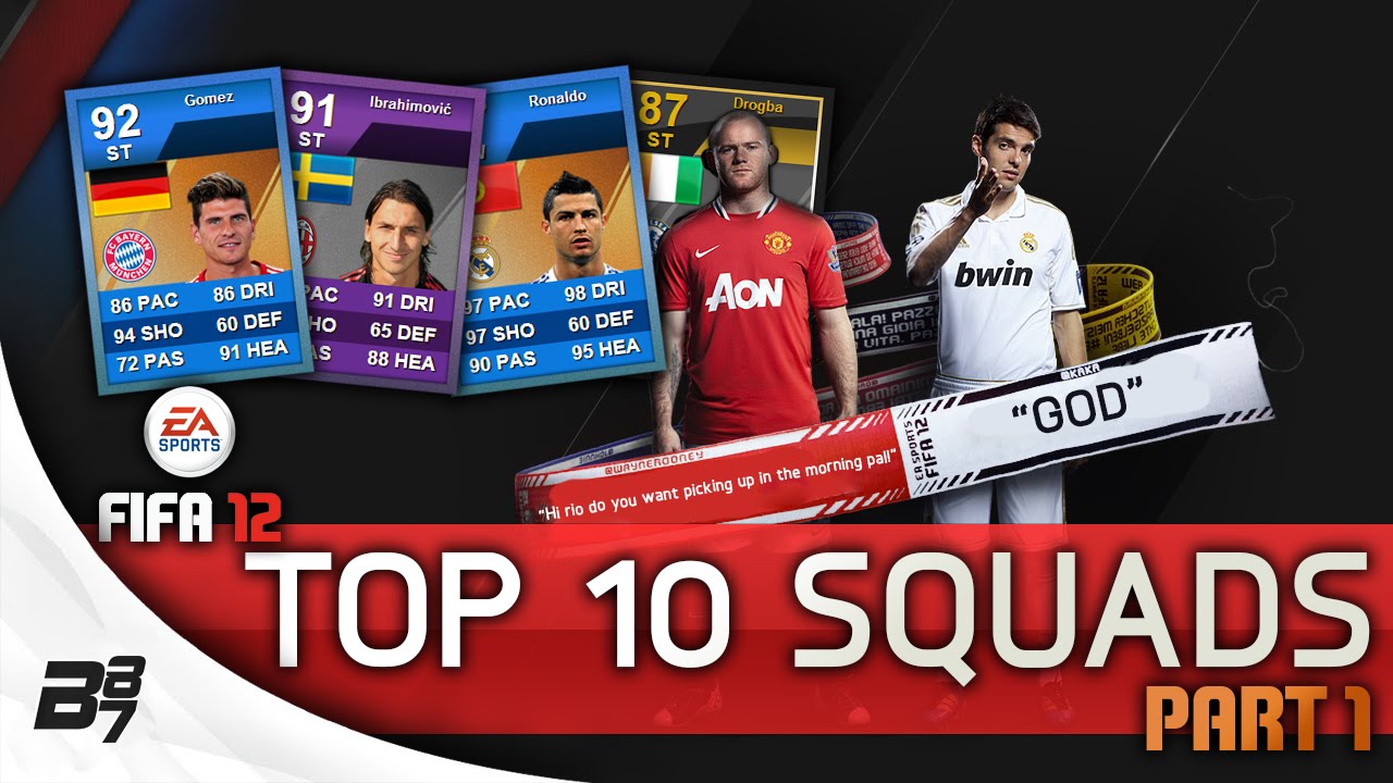 TOP 10 SQUADS! Part 1 w/ iMOTM IBRAHIMOVIC | FIFA 12 Ultimate Team