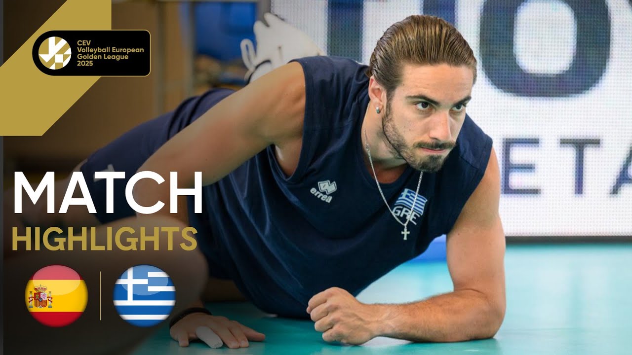 Highlights | Spain vs. Greece - CEV Volleyball European Golden League 2025 | Men