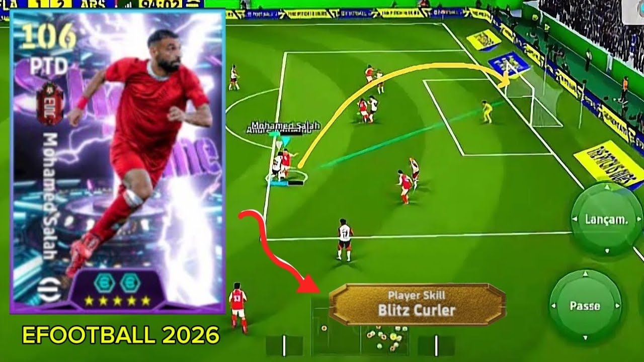 JOGANDO COM O NOVO MOHAMED SALAH BLITZ CURLER NO EFOOTBALL 2026 MOBILE