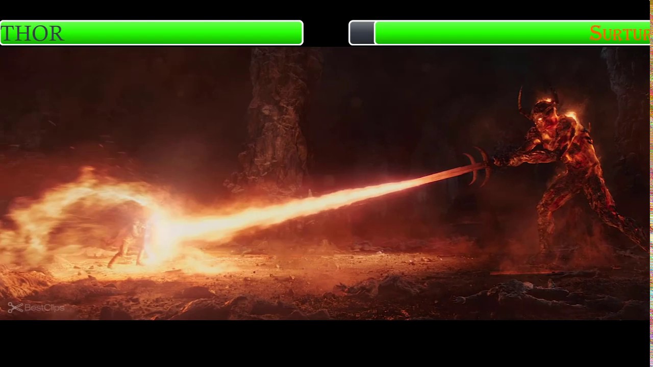 Thor Vs Surtur With Healthbars