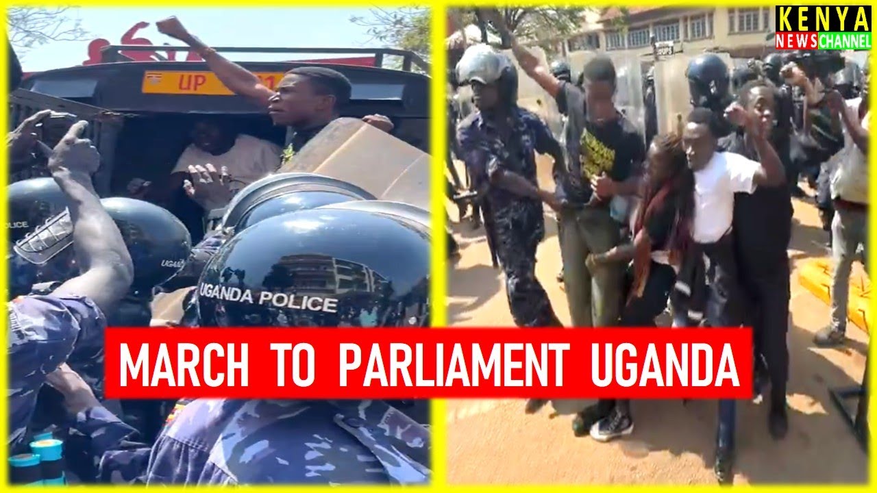 UGANDA PROTESTS - Gen Z arrested outside Parliament by Police in Kampala