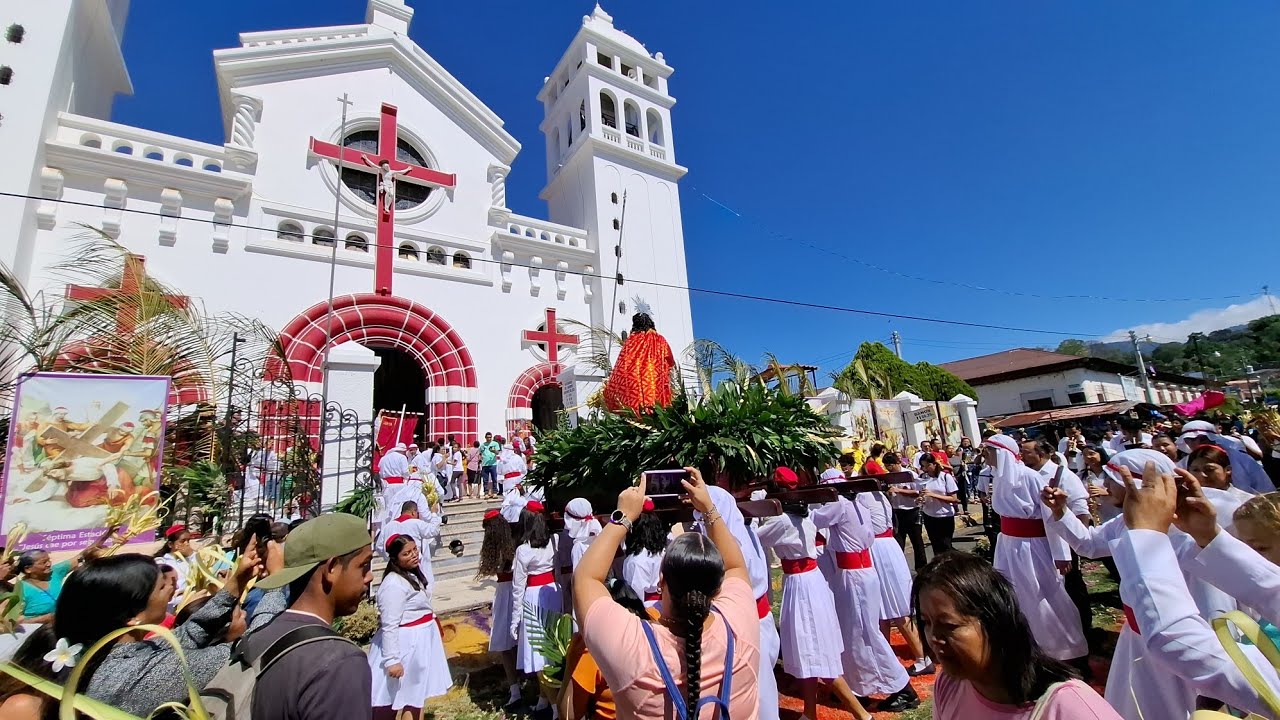 Procesion domingo de Ramos JUAYUA semana santa 2025 Sonsonate El Salvador ENTRADA TRIUNFAL DE JESUS