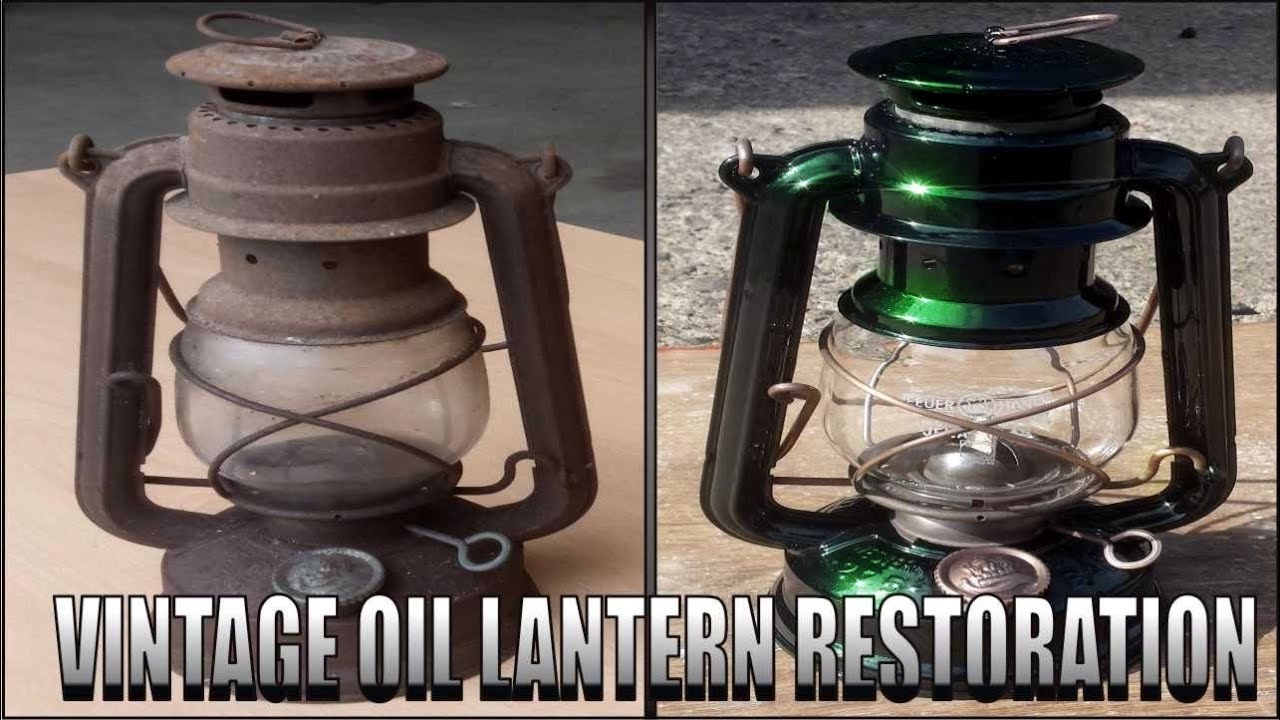Crazy Rusty Oil Lamp Restoration..With a twist! Green Lantern