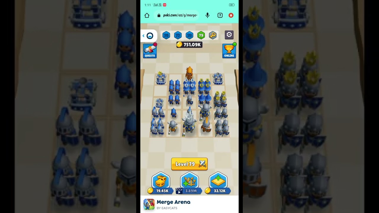 😁merge☹️ arena 😇level 80😃 #shorts