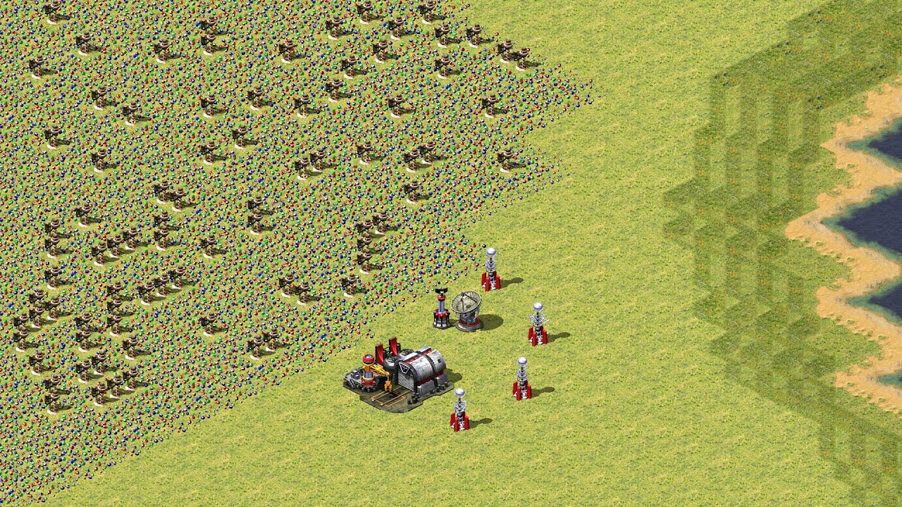 Red Alert 2 | Yuri's Revenge | 7 vs 1 | The Forest of Dies New Map Defence Strong by Cannon on Hills