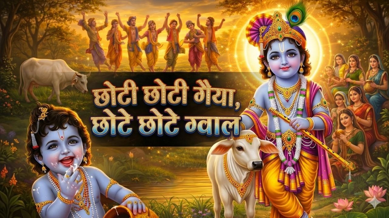 छोटी छोटी गैया छोटे छोटे ग्वाल। Choti Choti Gaiya Chote Chote Gwal। #kanha #krishna #krishnabhajan