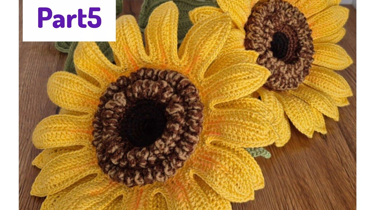 گل آفتابگردان با کاموا درست کن! آموزش آسان و جذاب برای مبتدی 🌻 Easy and Cute Yarn Flower(قسمت پنجم)