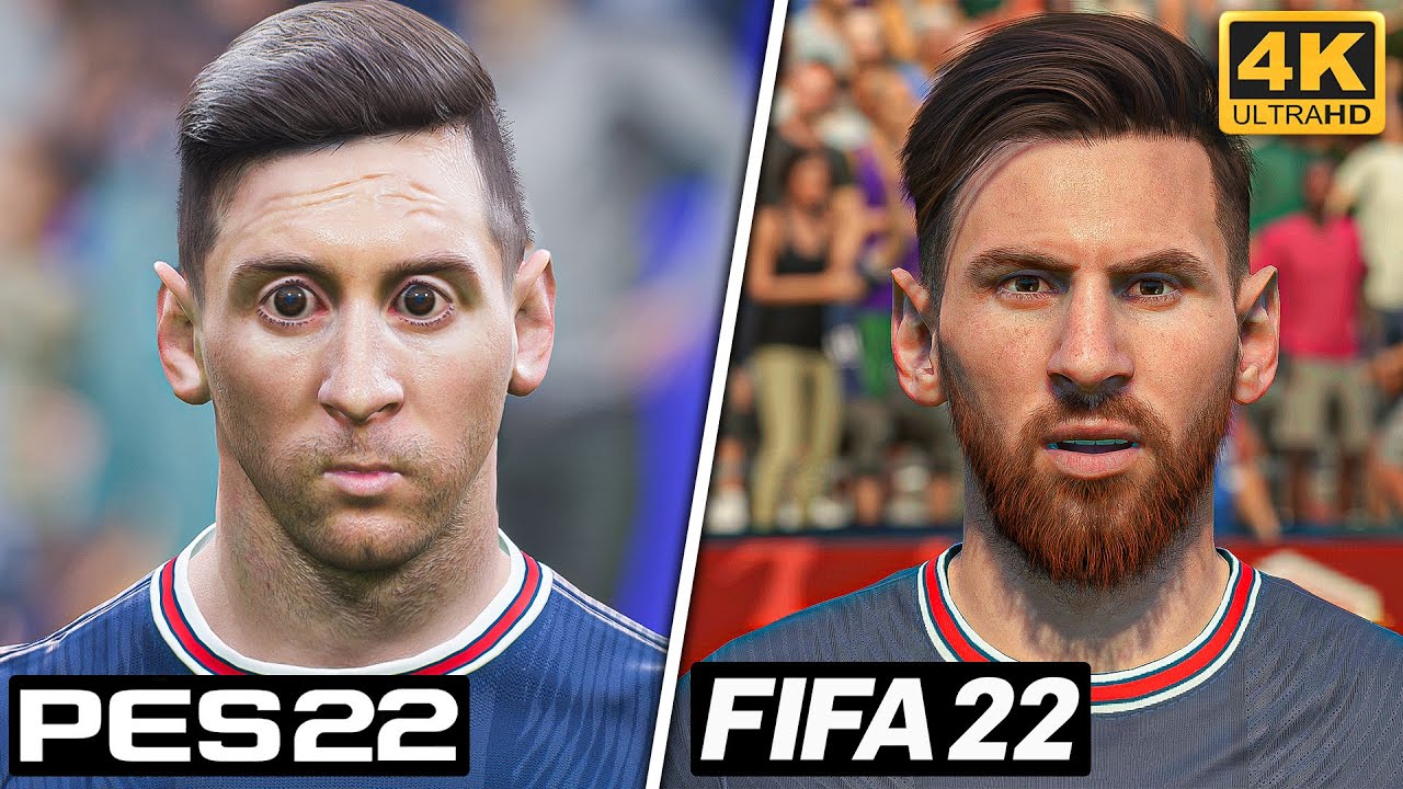 FIFA 22 vs eFootball 2022 - Paris Saint-Germain (PSG) Player Faces Comparison (4K)