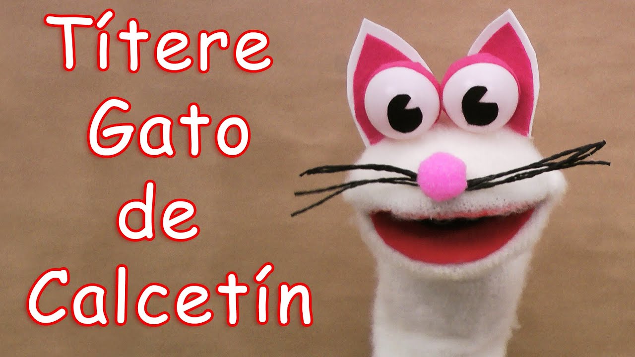 Títere de gato con calcetín - Manualidades para todos - Cat sock puppet