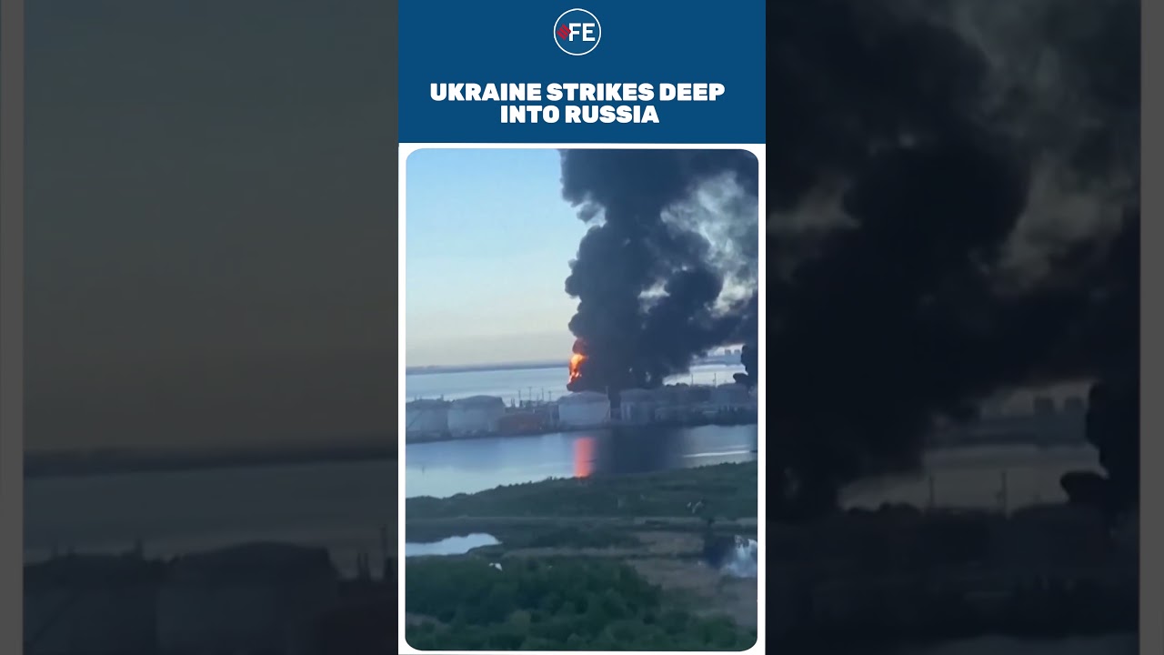 Russia Oil Terminal Ablaze After Ukrainian Drone Strike | Massive Fire Near St Petersburg| #shorts