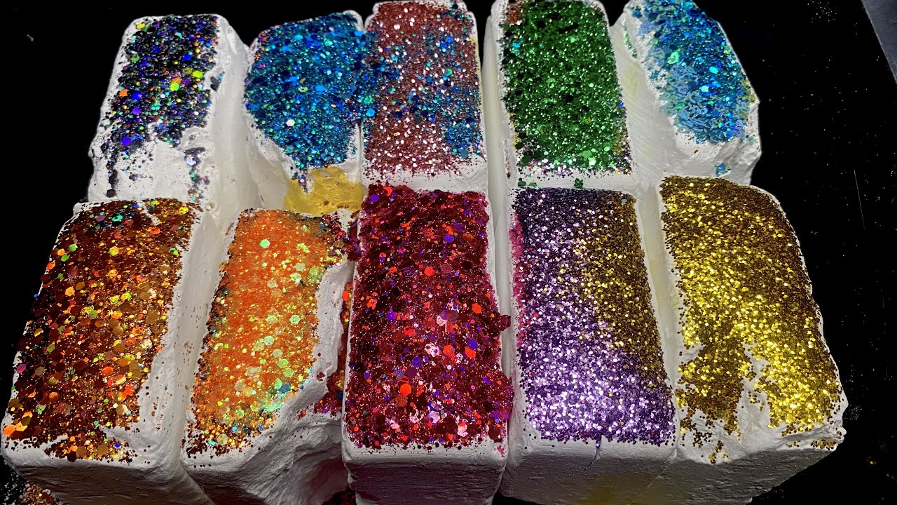 Easy Grip + Glitter loaded Blocks | Oddly satisfying ~ Gym Chalk Asmr ~ Easy Grip  Plain Jane