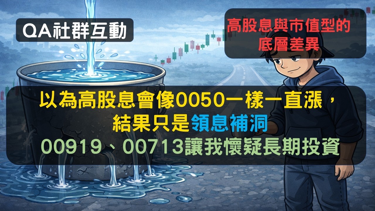 S25EP16|以為高股息會像0050一樣一直漲，結果只是領息補洞。00919、00713讓我懷疑長期投資。高股息與市值型的底層差異