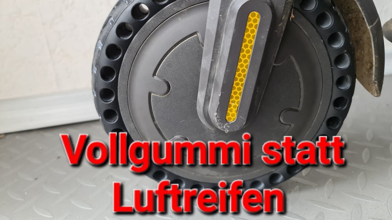 Reifenwechsel E-Scooter am Xiaomi Mi 1s, Vollgummi statt Luftreifen, vorne und hinten Einbau