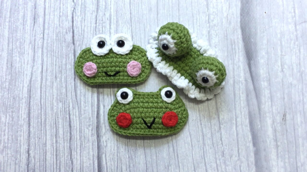 Crochet frog hair clips