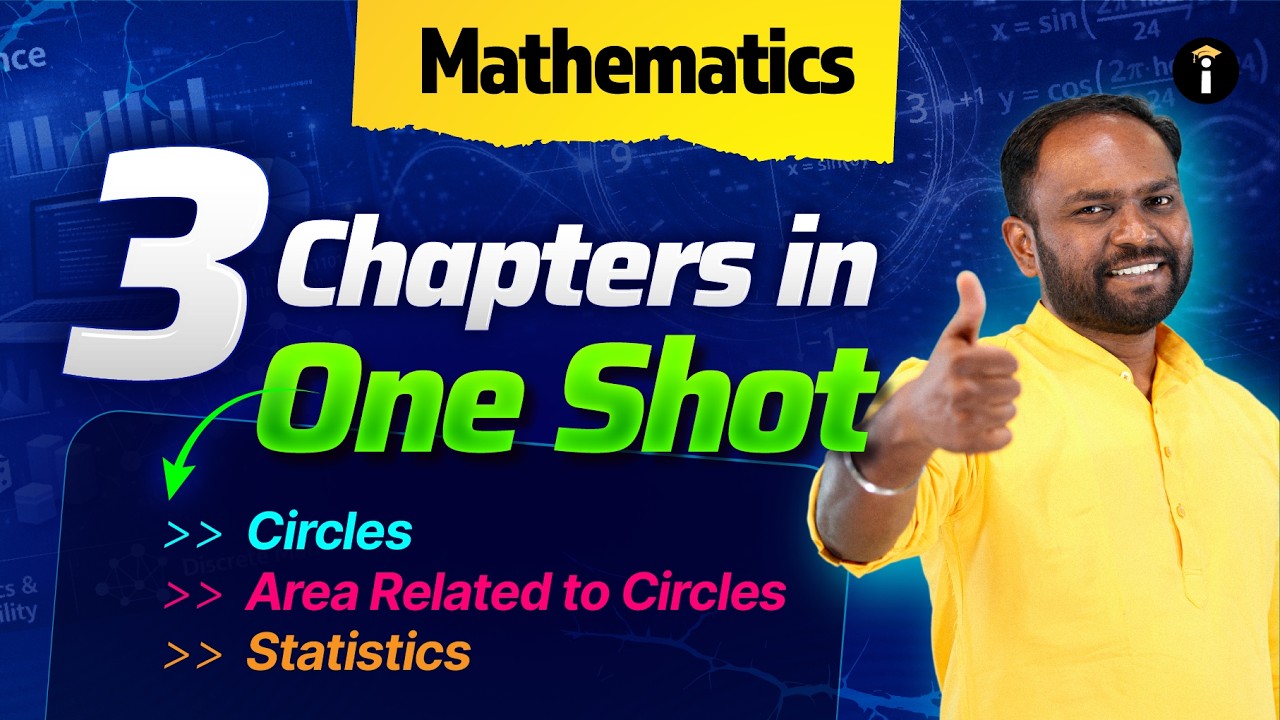 SSLC Mathematics | 3 Chapters in One Shot – Circles, Areas & Statistics 🔥