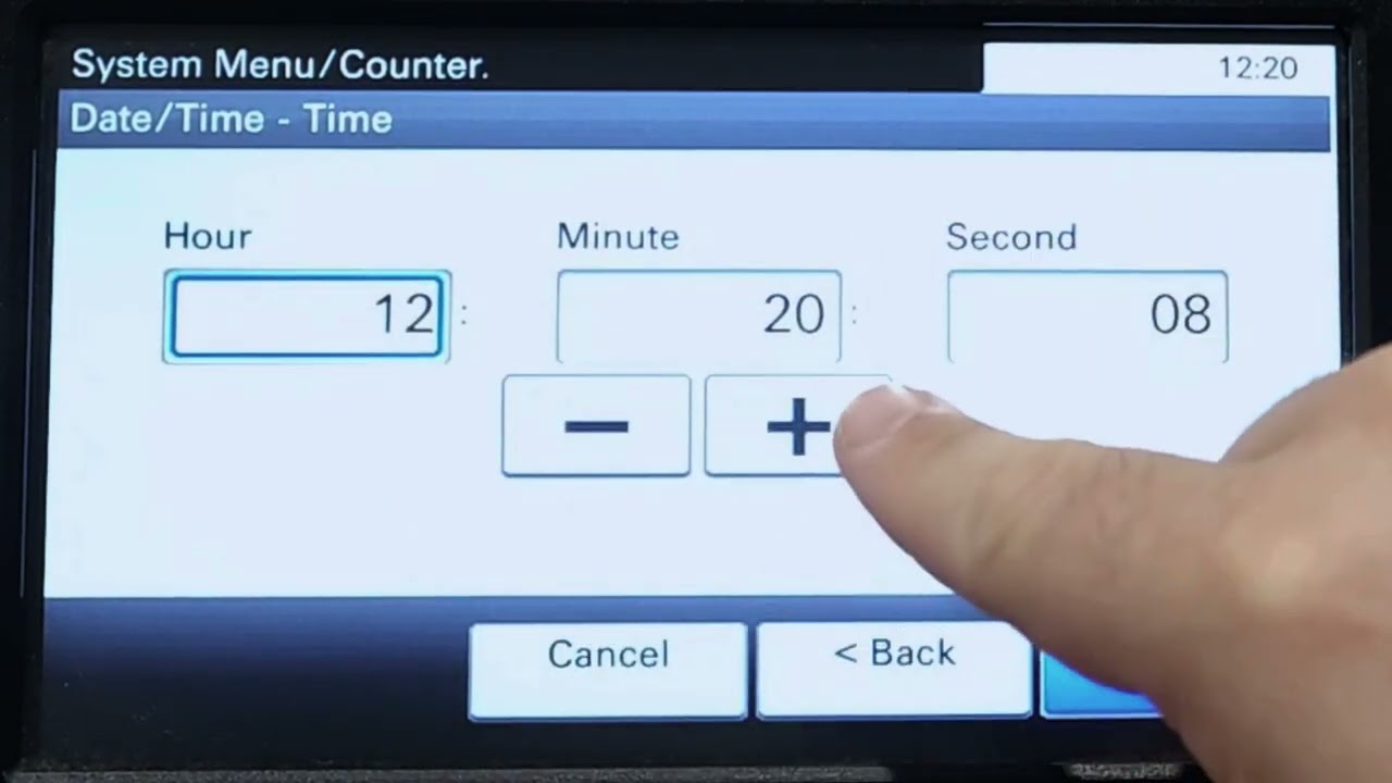 Kyocera Date and Time Setup