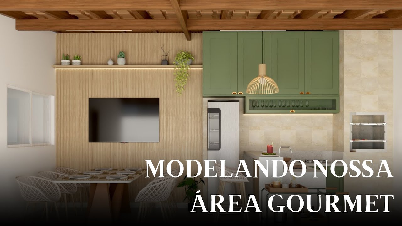 SUBINDO UMA ÁREA GOURMET DO ZERO NO SKETCHUP - PARTE 2