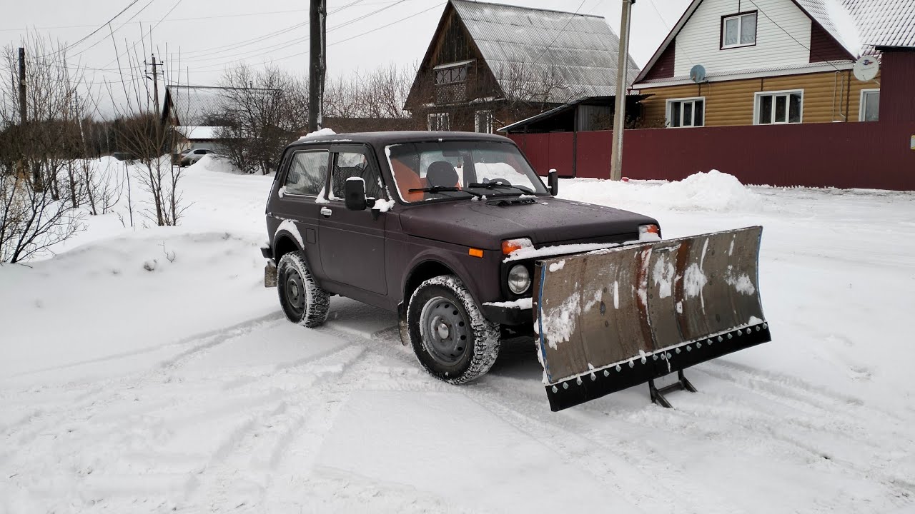 Самодельный отвал на ниву,убираю снег в тепле🚙