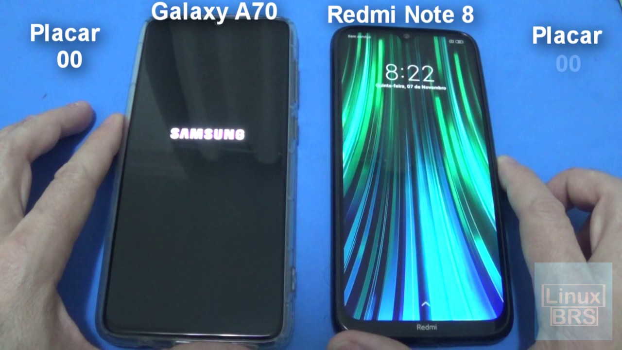 🔘 Samsung Galaxy A70 vs Xiaomi Redmi Note 8 - SPEED TEST - PT-BR