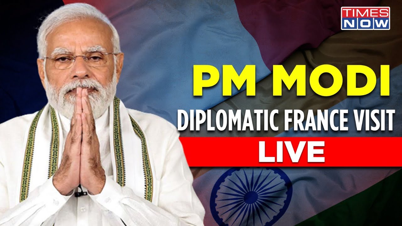 PM Modi France Visit Live Updates : Narendra Modi Lands In Paris | Modi Meets Immanuel Macron