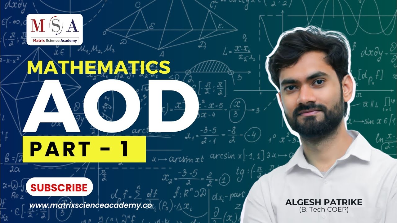 APPLICATION OF DERIVATIVES LECTURE 1 l REVISION LECTURE l  MATRIX SCIENCE ACADEMY l ALGESH SIR