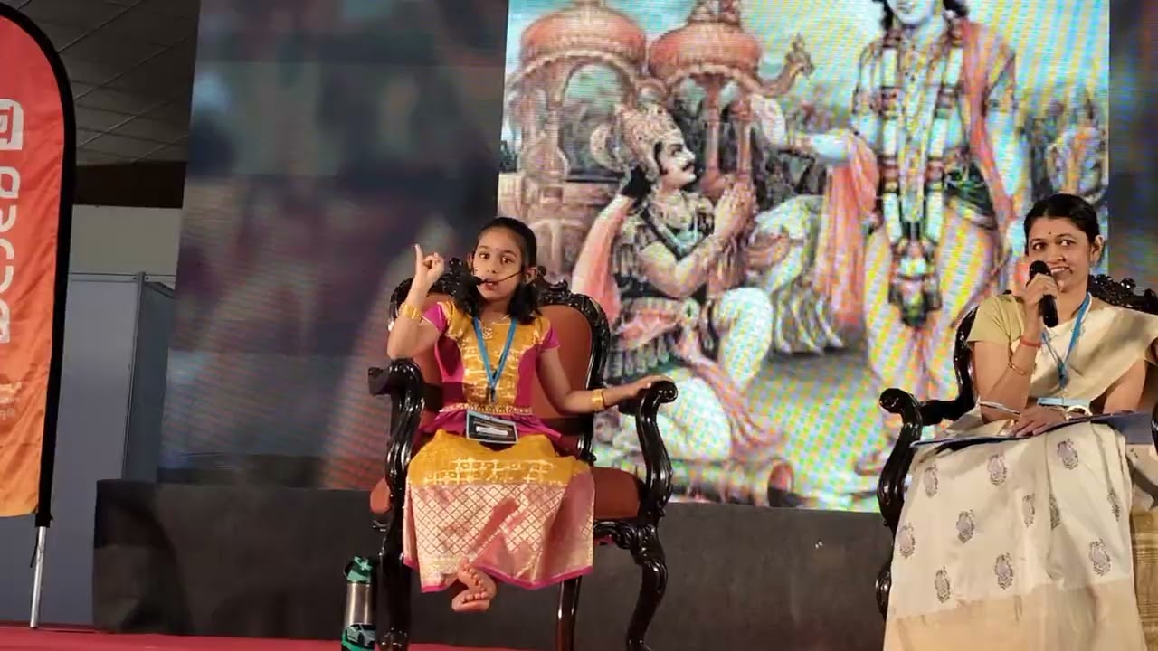 Child prodigy Srividya performing Astavadhana at Dakshinaasya Darshini - Part 2