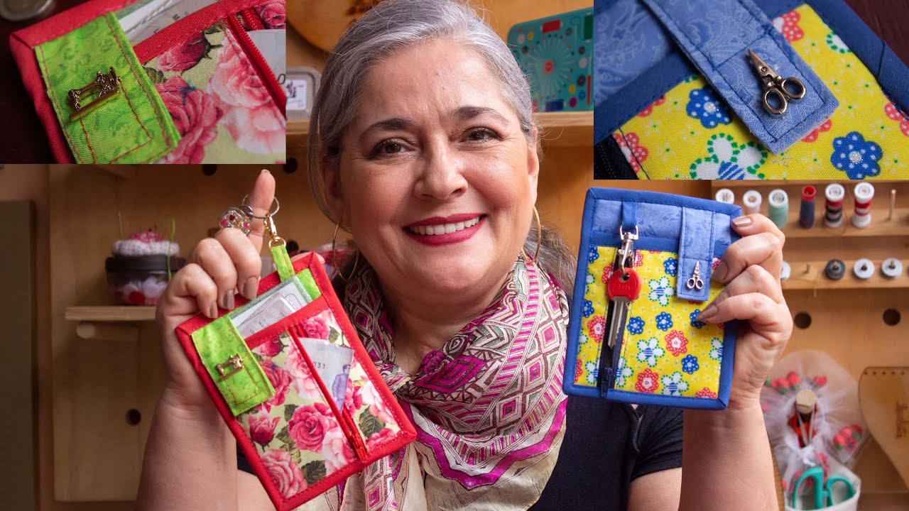Cartera llavero con retazos de tela para ti ,para regalar o para vender/Tu hobby tu idea de negocio