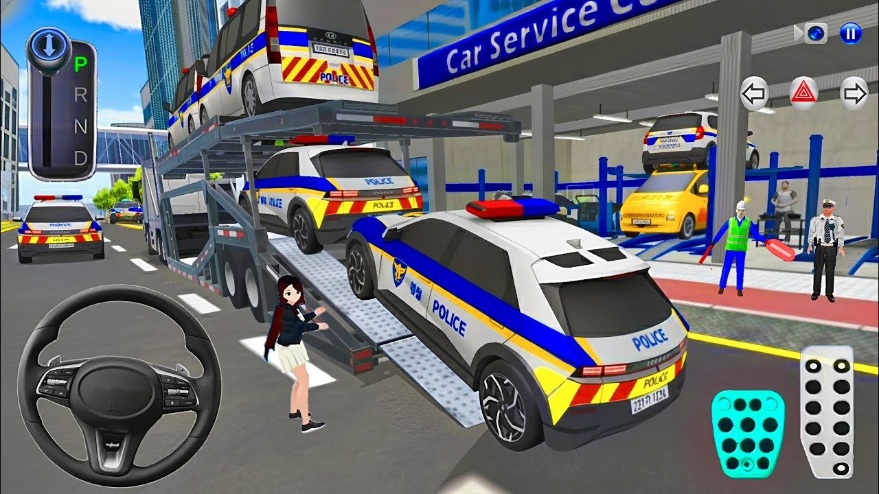Police Cars Transport to Auto Repair Shop & Police Station🔧🚔 3D Driving Class - Android Gameplay🎮