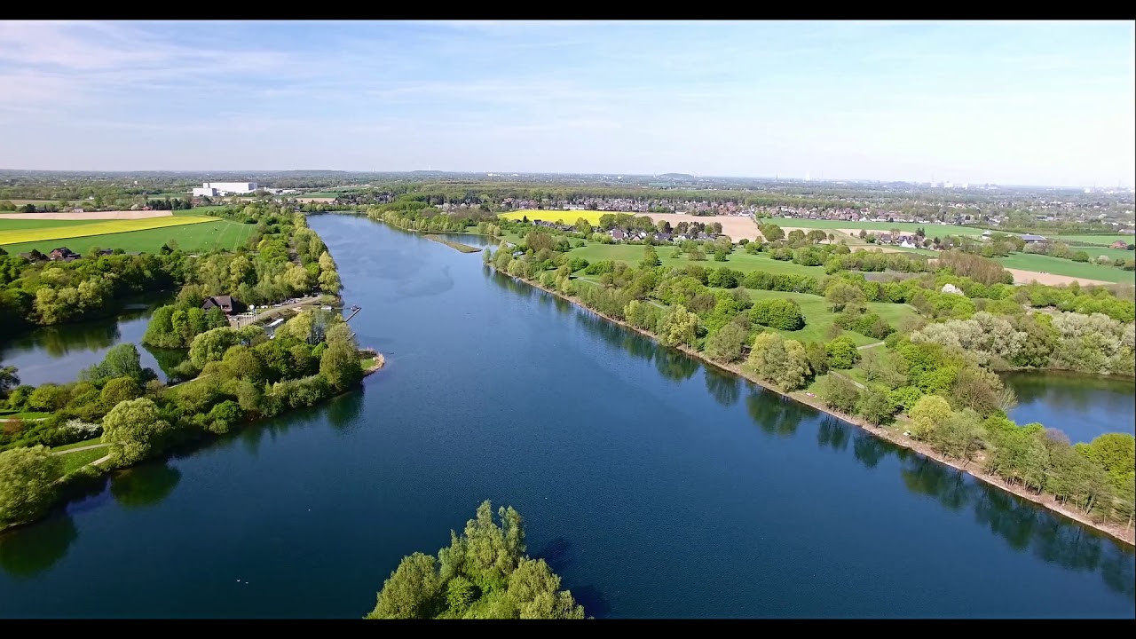 Überflug mit der Phantom, Elfrather See, Krefeld, NRW