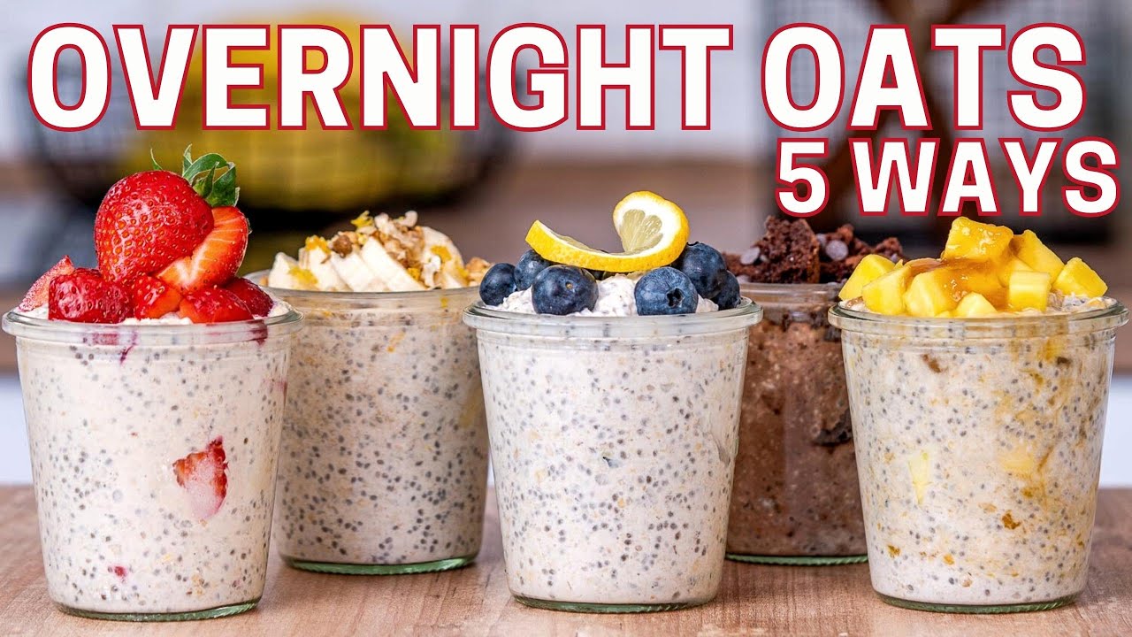 Easy Overnight Oats 5 Ways – Healthy Overnight Oats with Yogurt and Chia Seeds | Blondelish