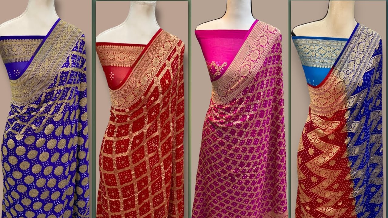 🌹🌺 Pure khaddi Georgette Bandhani Sarees ❤ Pure khaddi Bandhani sarees#handloom #onlineshopping