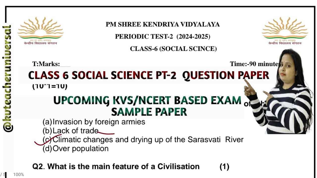 KV class 6 Social Science paper PT 2 /kendriya vidyalaya sangatan Class 6 PT 2 SST new syllabus
