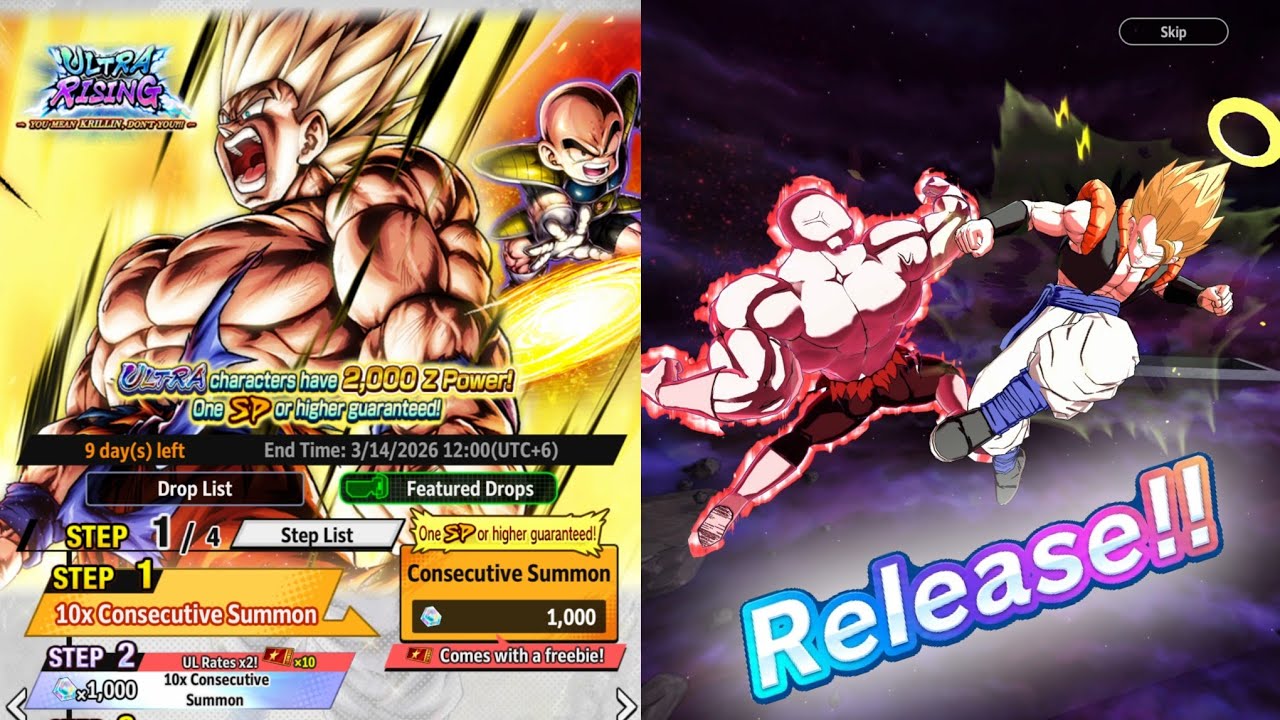 Gogeta Summon Animation Again!!!!!!!-ULTRA Namek Goku Summon!!-Dragon Ball Legends 
