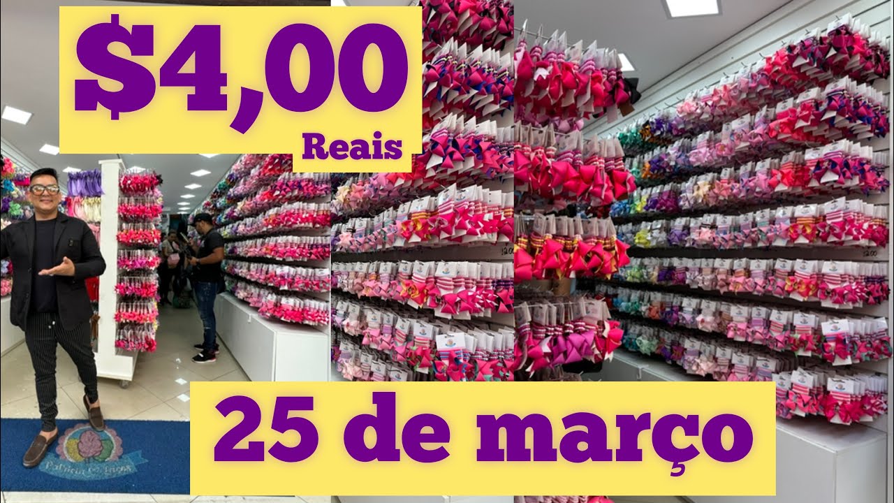 ENCONTREI NA 25 DE MARÇO UM FABRICANTE DE TIARAS & LAÇOS  DE LUXO COM INTES A PARTIR DE $4 REAIS
