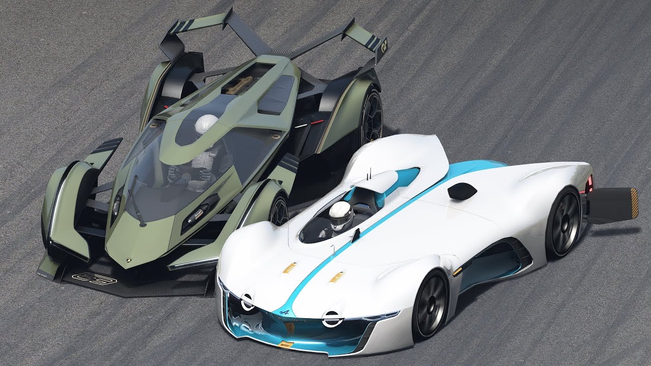 Lamborghini Lambo V12 Vision GT vs Alpine Vision GT at Monza