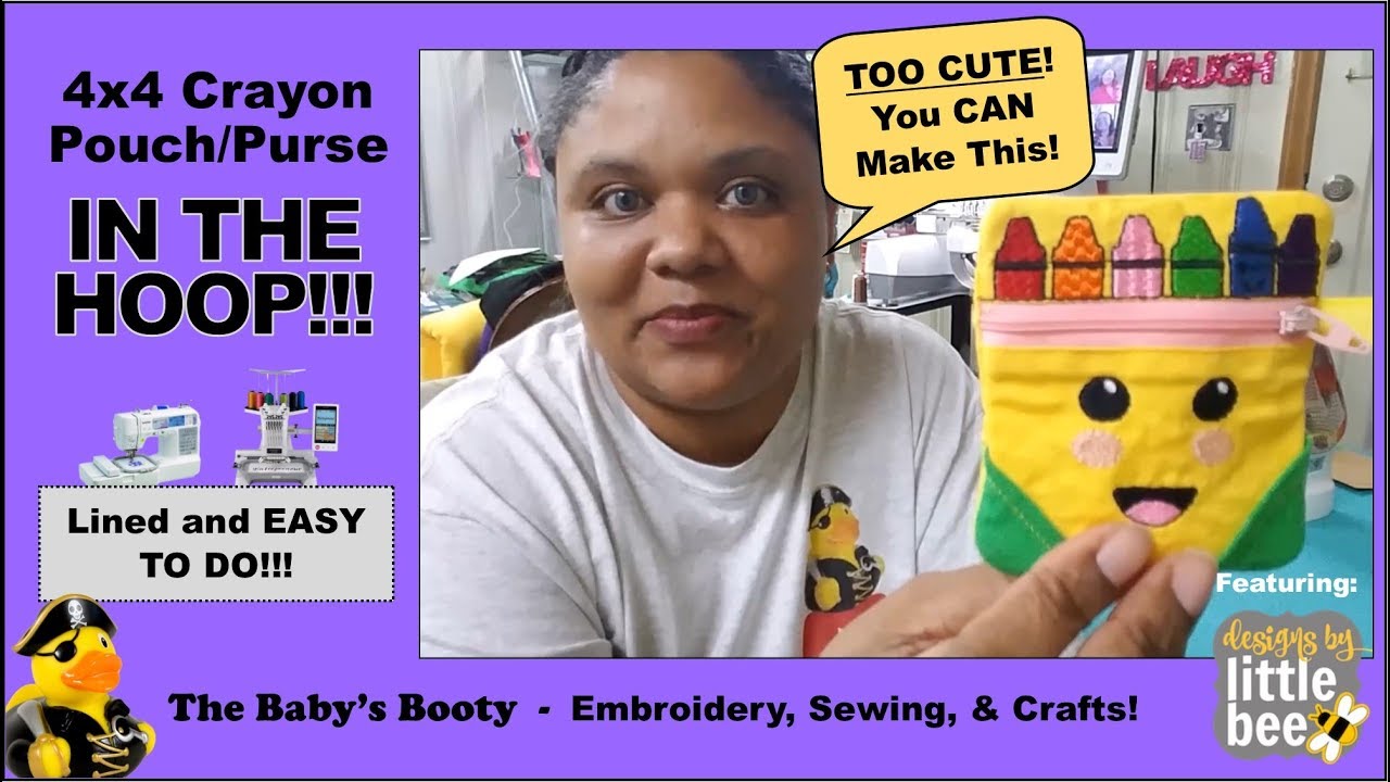 In the hoop Crayon Pouch Tutorial 4x4 ITH Embroidery Project EASY!
