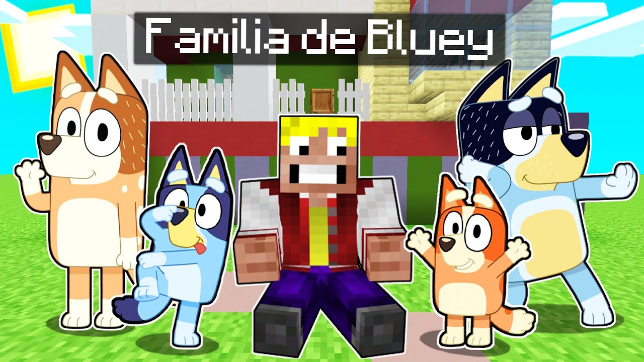 LA FAMILIA DE BLUEY ME ADOPTA EN MINECRAFT