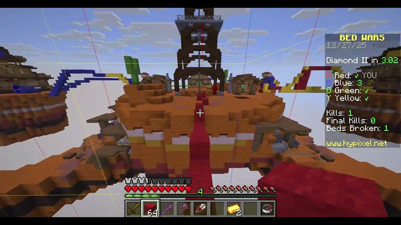 hypixel bedwars oynadım.