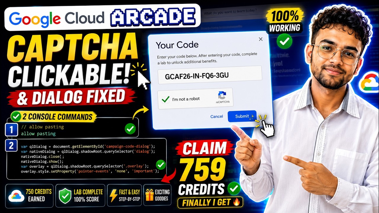 Google Cloud Arcade CAPTCHA Fix (2026) | Claim 750 FREE Credits | GSP282 Working Solution