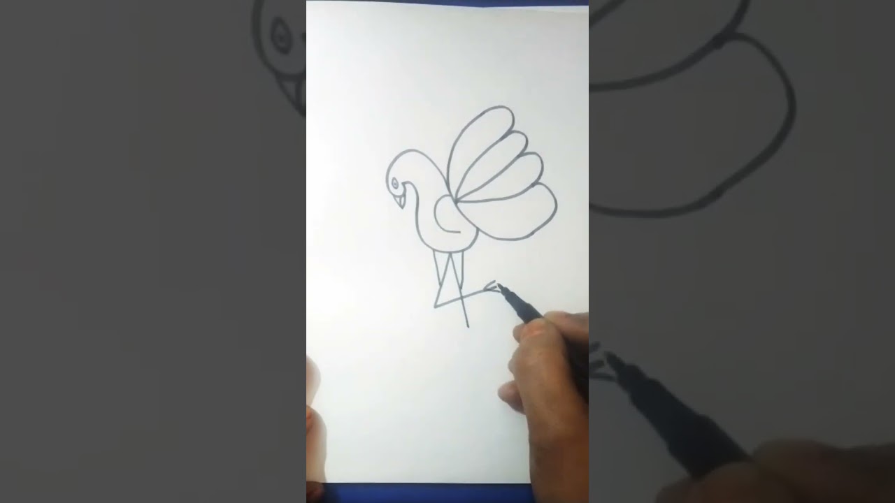 Easy Peacock Drawing #sorts #easydrawing #trendingshorts #art #viraldrawing