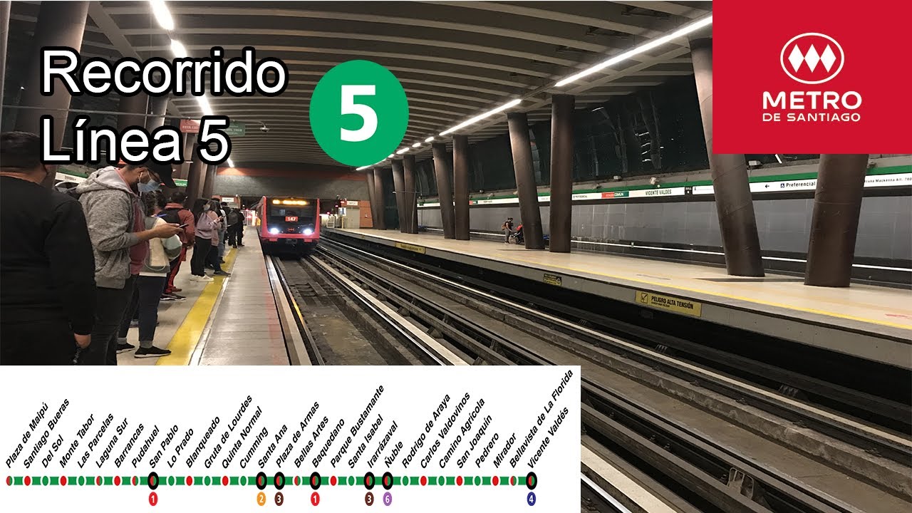 Linea 5 - #MetrodeSantiago🇨🇱 - Recorrido