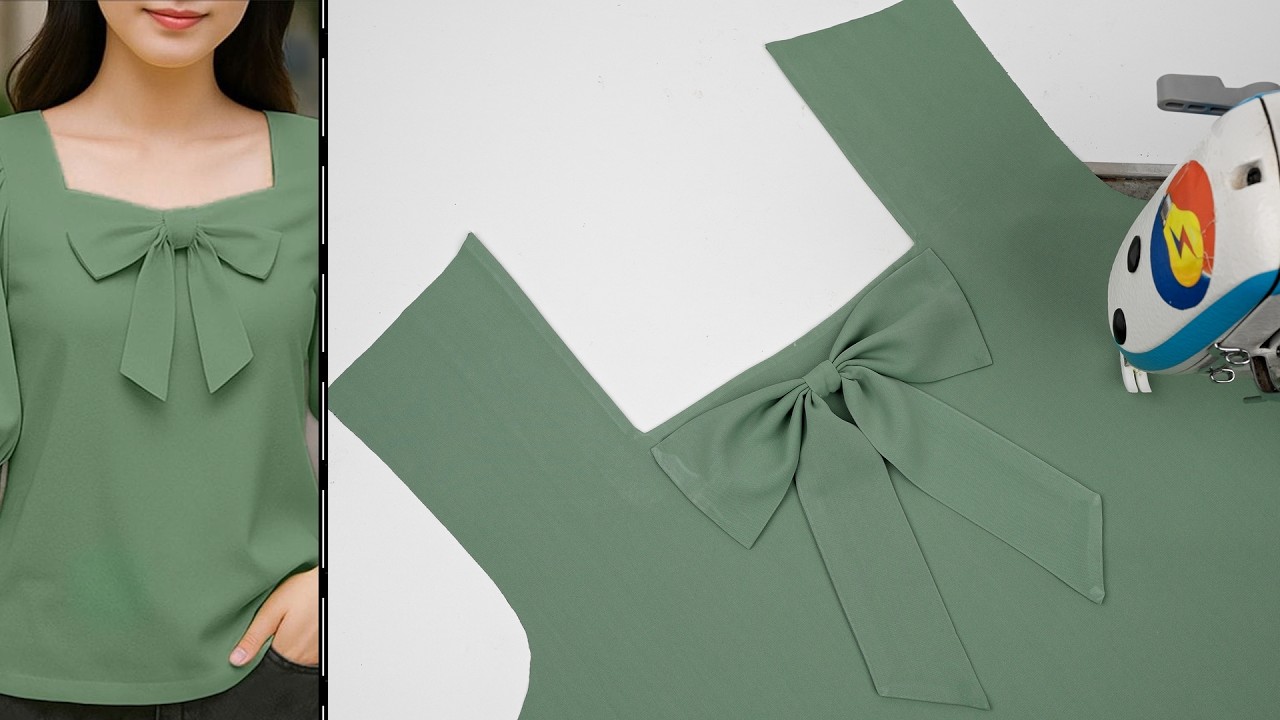 How to Cut and Sew a Square Blouse Neck | Very Easy Sewing Tutorial for Beginners