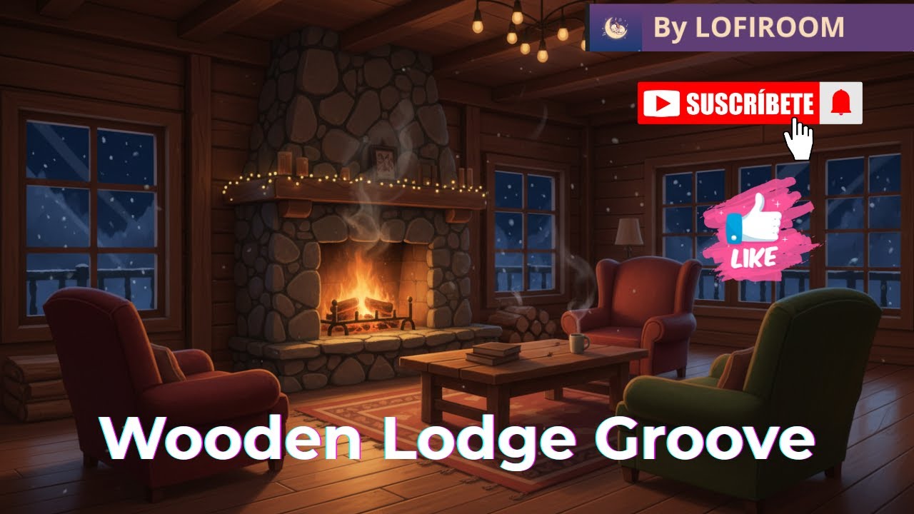 Wooden Lodge Groove 🏔️🎵 | Lofi Jazz Beats en el Lodge | Música Après-Ski Rústica y Cálida
