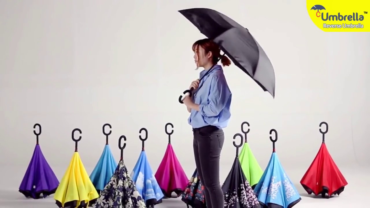 New Windproof Reverse Folding Double layer inverted Umbrella