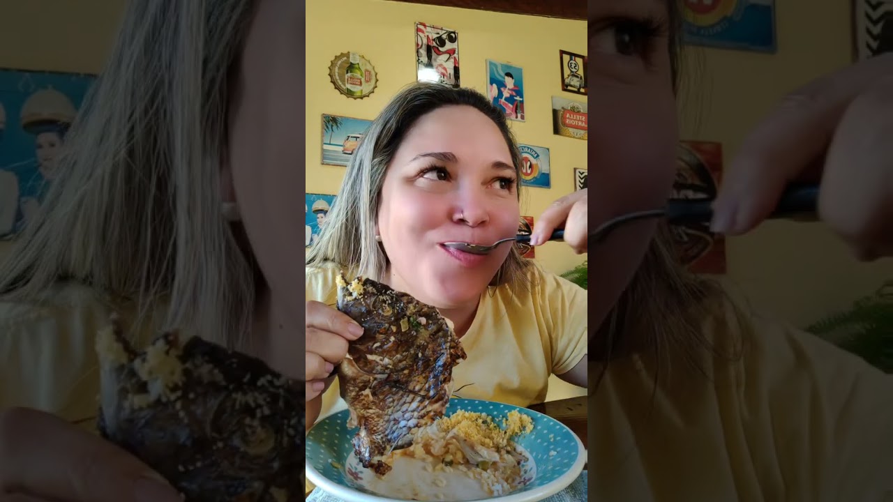 REAL MUKBANG BRASIL: #COMENDO MOQUECA DE PEIXE E PEIXE ASSADO (TILÁPIA, FAROFA E PIMENTA MALAGUETA)